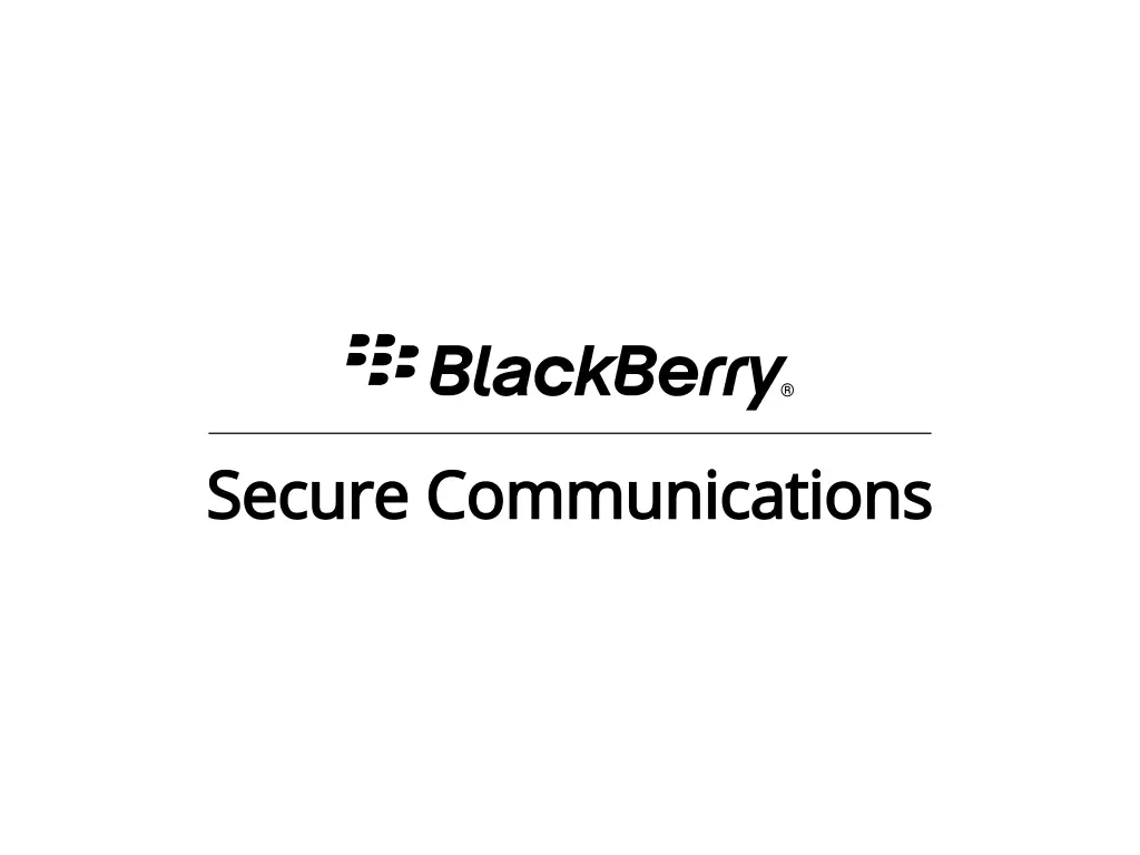 BlackBerry Secure Communications logo with black text and design elements