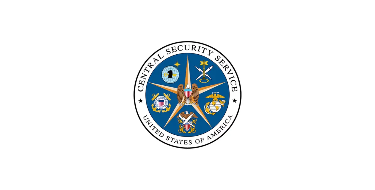 Official seal of the National Security Agency (NSA), featuring a bald eagle holding a key, a shield with stars and stripes, and a circular blue border with the agency's name.